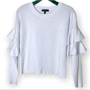 Chic White Ruffle Sleeve Top